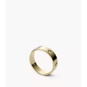 Image of Fossil Womens Sutton Shine Bright Gold-Tone Stainless Steel Band Ring - Gold