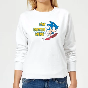 Image of I'm Outta Here Womens Sweatshirt - White - S