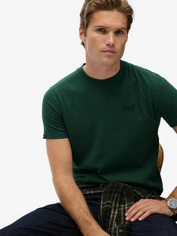 Image of Superdry Essential Logo Cotton T-Shirt Green Men XL;XXL