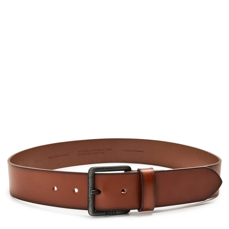 Image of Boss Mens Jeeko Leather Belt Medium Brown male 30R (80cm)