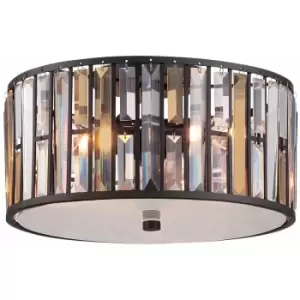 Image of Loops - 3 Bulb Flush Light Light Low Ceiling Vintage Bronze LED E27 60W Bulb