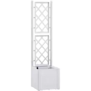 Image of Garden Raised Bed with Trellis and Self Watering System White Vidaxl White