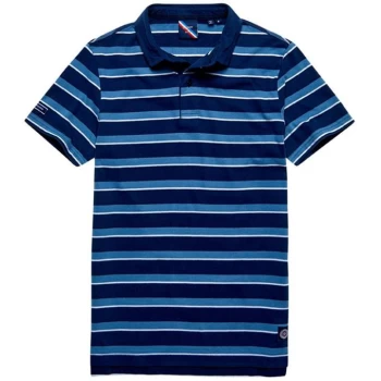 Image of Superdry Stripe Polo Shirt - Blue