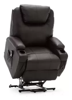 Image of Cinemo brown dual rise leather recliner