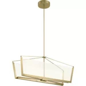 Image of Quintiesse Kichler Calters Integrated LED Bar Pendant Ceiling Light Champagne Gold, 3000K
