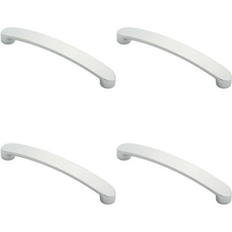 Image of Loops 4x Flat Fronted Bow Pull Handle 140 x 12mm 128mm Fixing Centres Polished Chrome Multi unisex