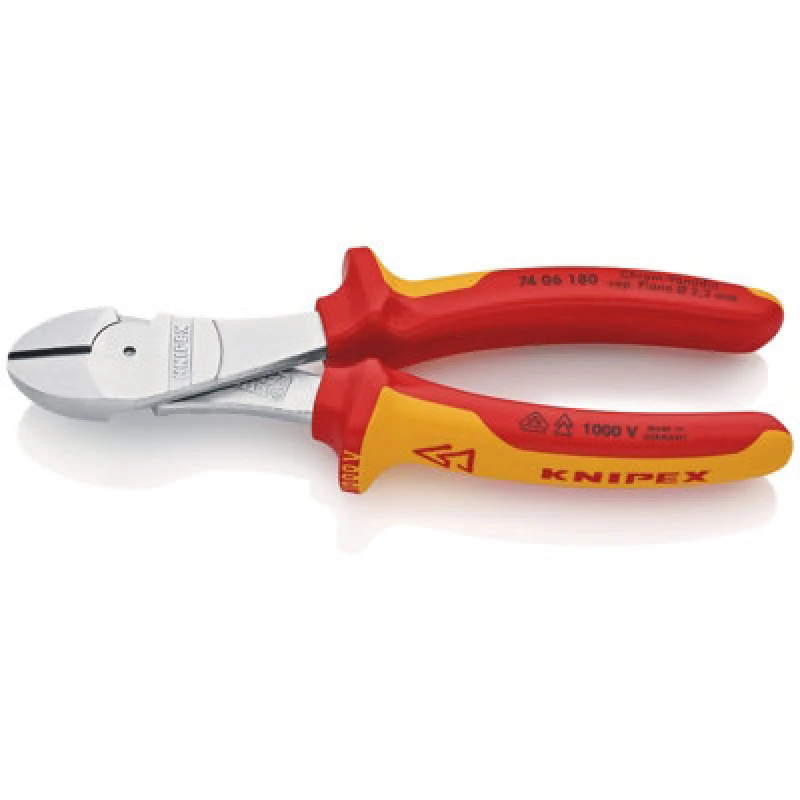 Image of Knipex 74 06 180 Sb Vde Insulated High Leverage Diagonal Cutter, 180 mm 26784