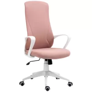 Image of Vinsetto High-Back Office Chair, Elastic Desk Chair with Armrests, Tilt Function, Adjustable Seat Height, Pink