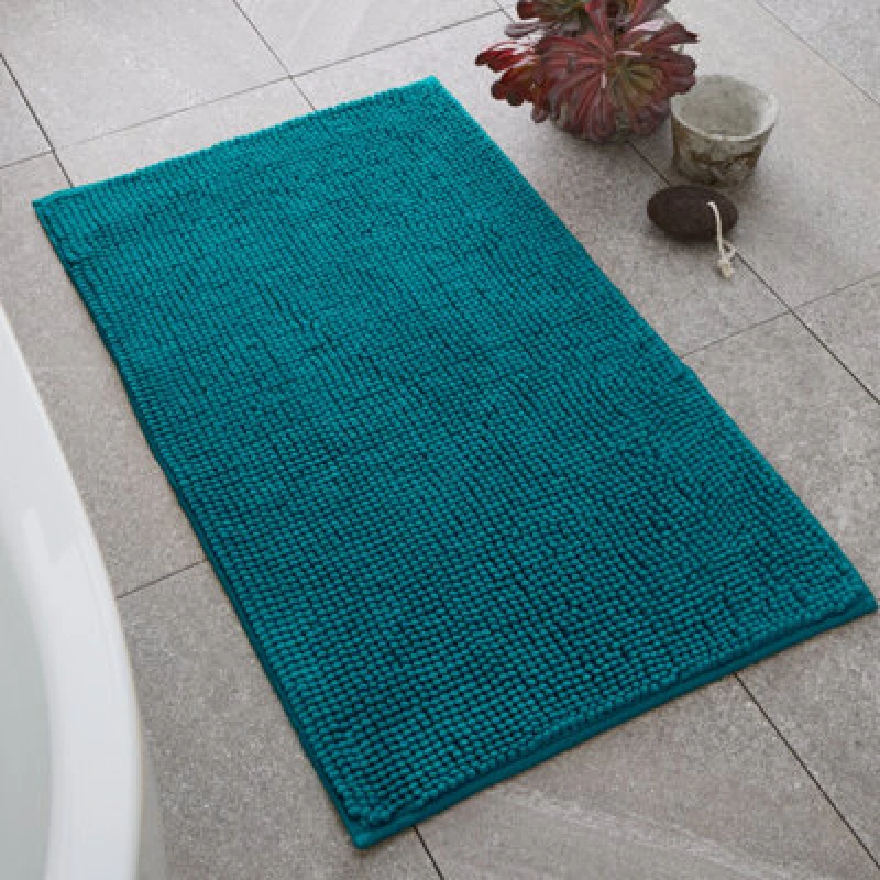 Image of Catherine Lansfield Catherine Lansfield 'Bobble' Bath Mat in Teal Teal One Size Unisex 5057681136004