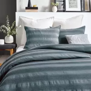 Image of DKNY Avenue Stripe Single Duvet Cover, Denim