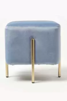 Image of Osborne Velvet Footstool Cube with Legs