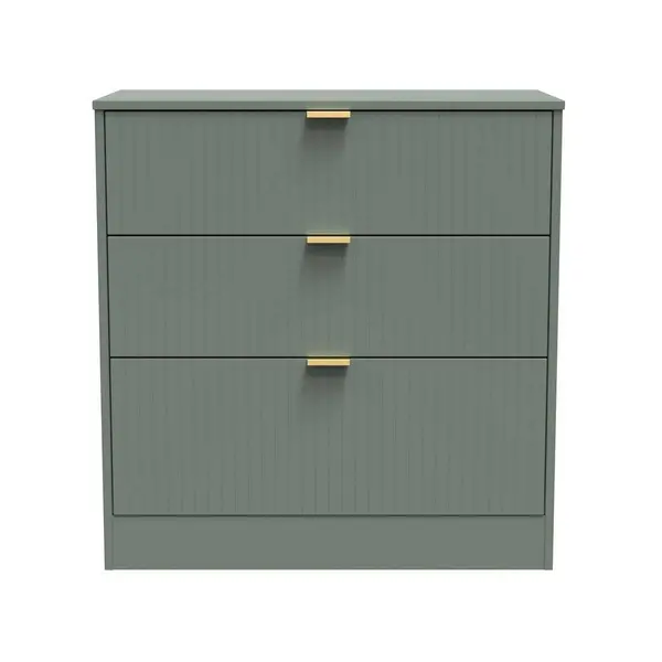 Image of Welcome Furniture Ready Assembled Nashville 3 Drawer Deep Chest In Reed Green NVF049RGRG