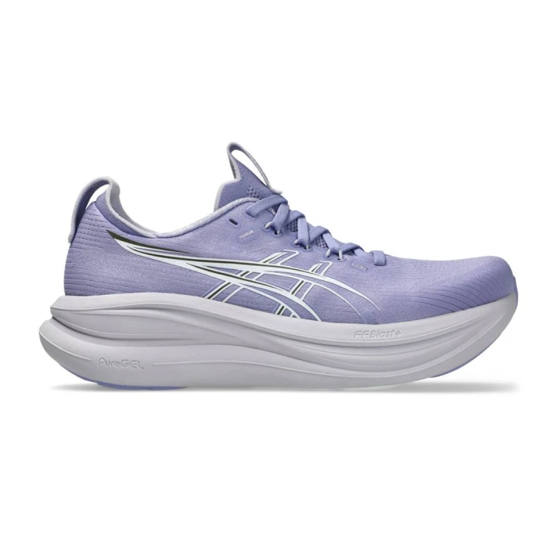 Image of Asics Gel-Nimbus 28 Purple Gray SS26 Womens Shoes, Size 38 - EUR