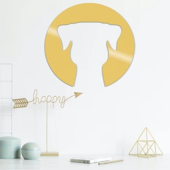 Image of Dog Metal Decor - Gold Gold Decorative Metal Wall Accessory