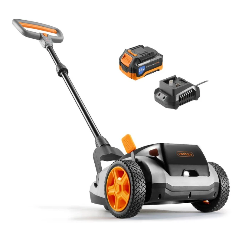 Image of Vonhaus Lawnmower Cordless, Electric Small/mini Lawn Mower, 18V Battery, 210mm Working Width, Foldable Handlebar, 3 Depth Settings