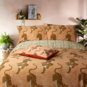 Image of Furn. Tibetan Tiger Print Cushion Coral/Black