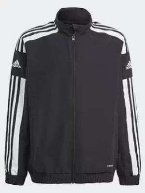 Image of Boys, adidas Squadra 21 Presentation Track Top, Black/White, Size 11-12 Years