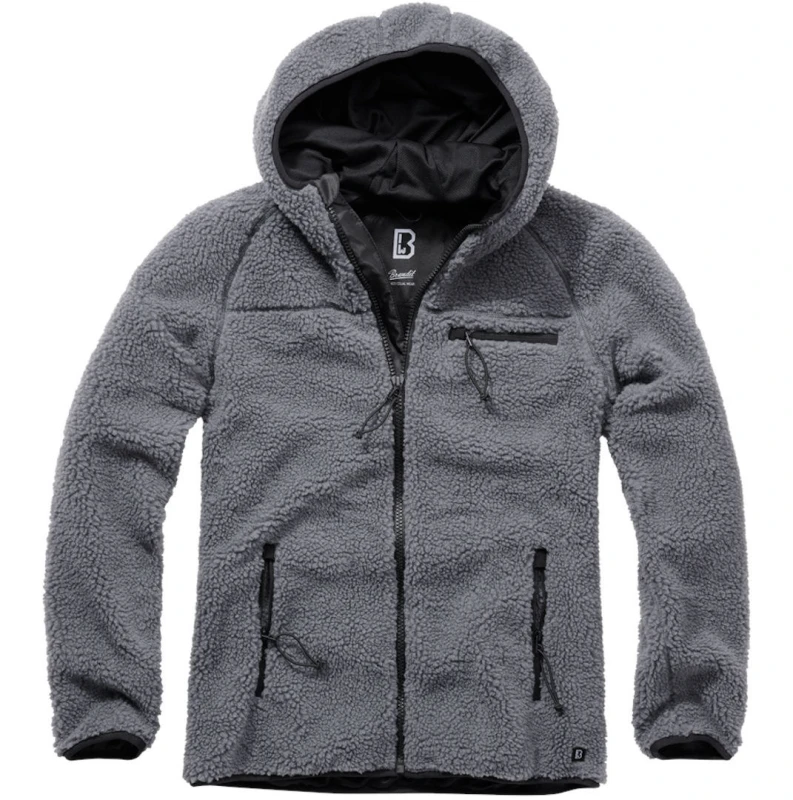 Image of Brandit Teddy Fleece Jacket Between-seasons Jacket Black grey M Men