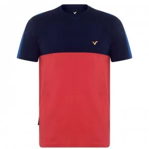 Image of VOI Bergamo T Shirt Mens - Red/Navy