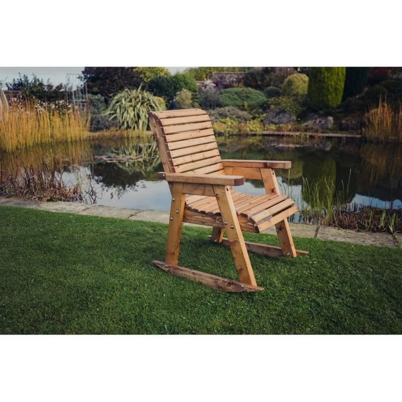 Image of Churnet Valley Garden Furniture Ltd Valley Rocking Chair - Timber - Garden Furniture - Partially Assembled in Brown Brown Unisex
