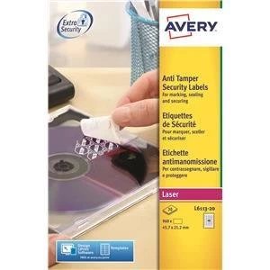 Image of Original Avery L6113 Tamper Proof Security Labels Pack of 960 Labels