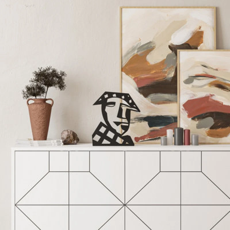 Image of Decortie Max Modern Metal Art Home Decorative Ornament, Black