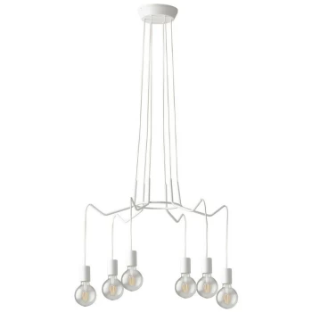 Image of Fan Europe Lighting - Fan Europe Habitat - 6 Light Hanging Wire Pendant, White, E27