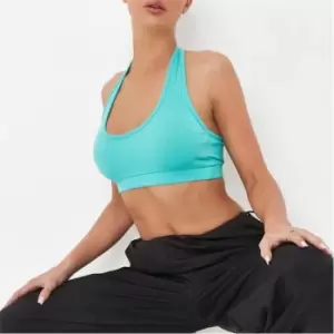 Image of Missguided Rib Halterneck Bralet - Blue