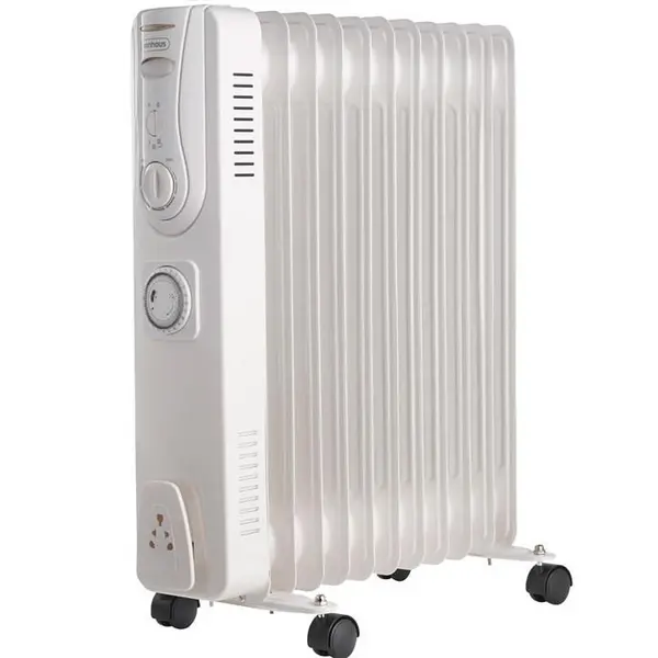 Image of VonHaus 11 Fin Oil Filled Radiator White with Timer - White One Size