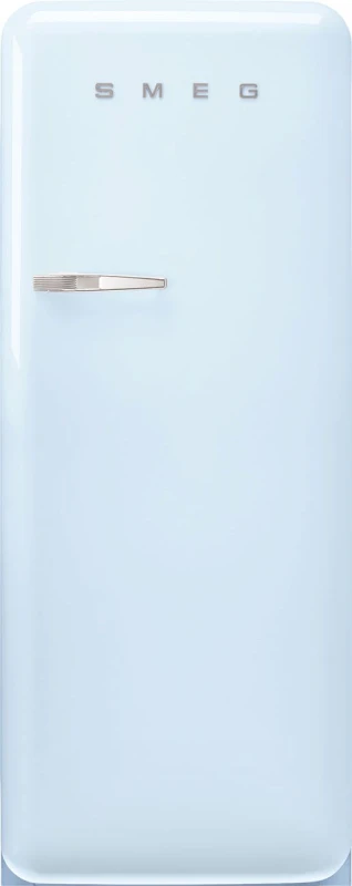 Image of Smeg 244 Litre Fifties Style Right Hand Hinge Freestanding Fridge With Ice Box - Pastel Blue FAB28RPB6UK Blue