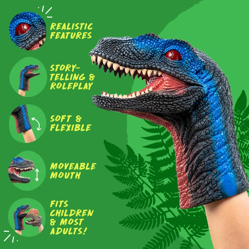 Image of Wild Thingz Hand Puppet - Velociraptor Multi unisex