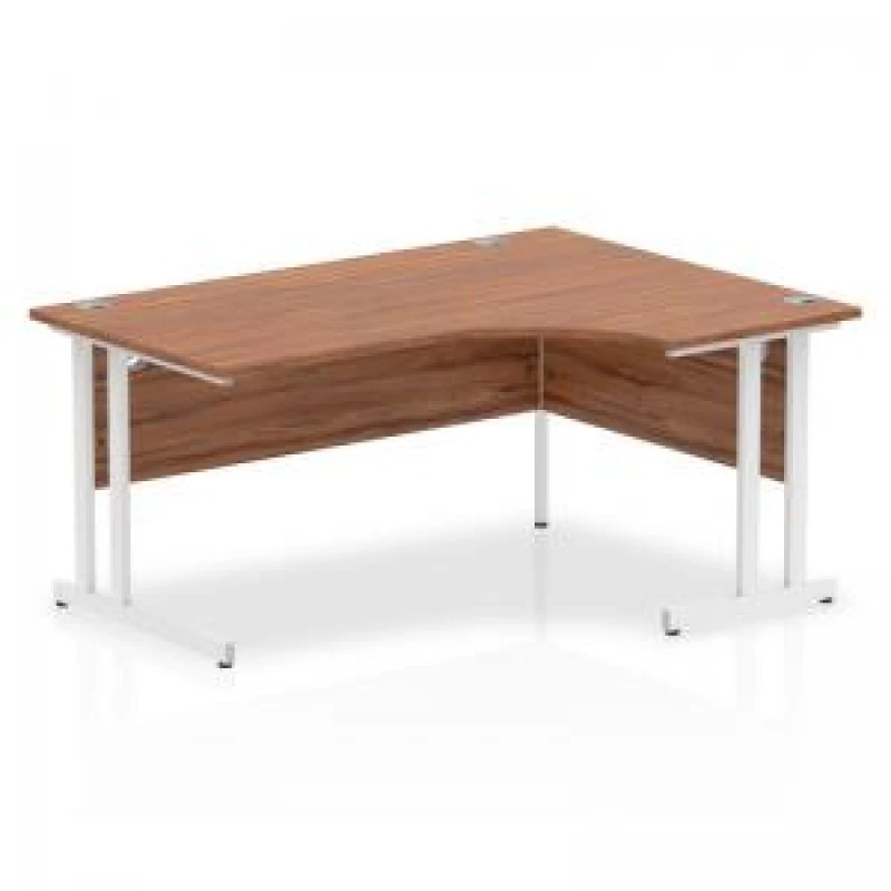 Image of Dynamic Impulse 1600mm Right Crescent Desk Walnut Top White...