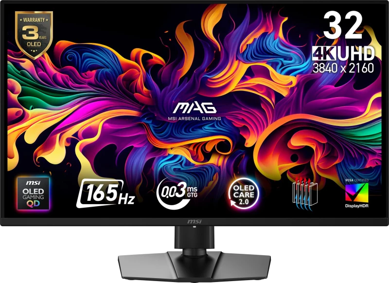 Image of MSI MAG 322UP QD-OLED E16 32" 3840x2160 (UHD) 165Hz 0.03ms FreeSync Premium Pro Widescreen Gaming Monitor