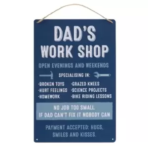 Image of Dad's Workshop Hanging Metal Plaque