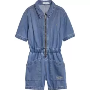 Image of Calvin Klein Jeans Soft Denim Zip Playsuit - Blue