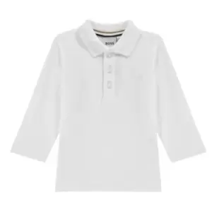 Image of Boss long Sleeve Tonal Polo Shirt Infants - White
