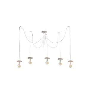 Image of Saturn Cluster Pendant Ceiling Light Natural, 5x E27