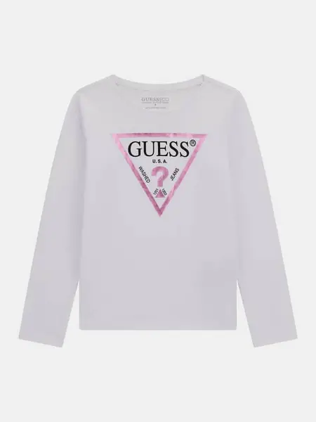 Image of Guess Kids Triangle Logo T-Shirt 14390056 White