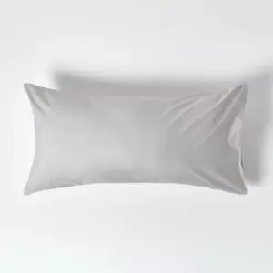 Image of Silver Grey Egyptian Cotton Housewife Pillowcase 200 Thread Count, King Size - Silver Grey - Silver Grey - Homescapes