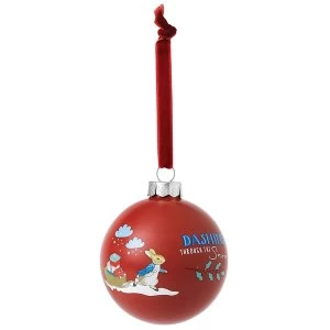 Image of Peter Rabbit Merry Christmas Bauble
