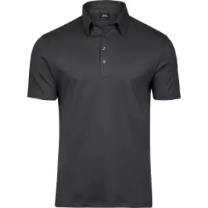 Image of Tee Jays Mens Pima Cotton Interlock Polo Shirt (M) (Dark Grey)