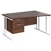 Image of Dams International Wave Desk MC14WRP2WHW 1,400 x 725 x 800 - 990 mm