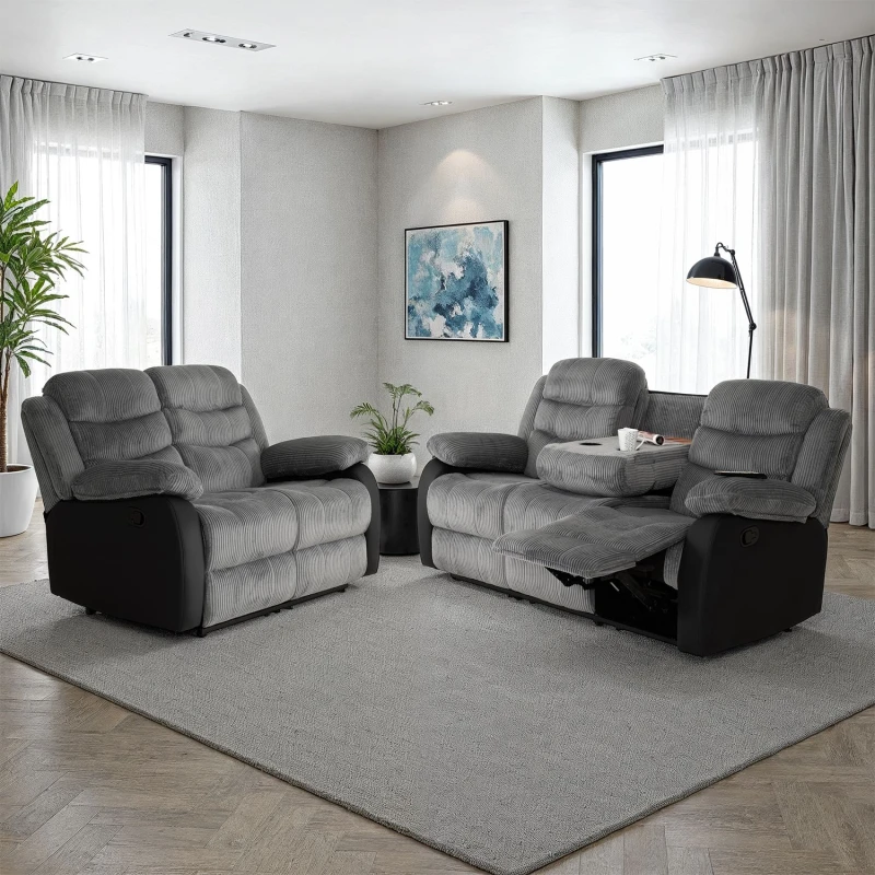 Image of Seconique Roma 3+2 Recliner Suite in Grey Grey Unisex