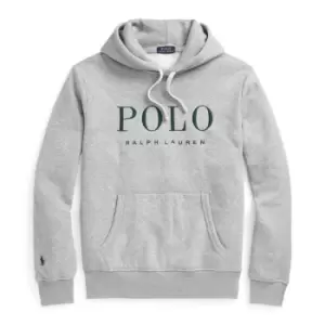 Image of Polo Ralph Lauren Embroidered Long-sleeve Hooded Sweatshirt In Grey - Size M