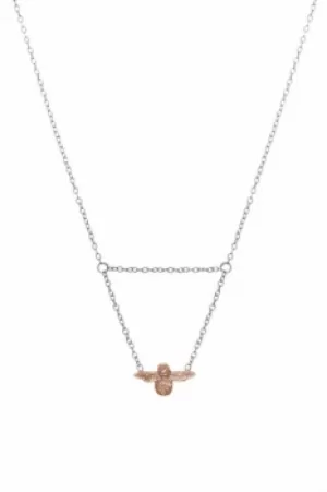 Image of Ladies Olivia Burton Two-Tone Steel and Rose Plate 3D Bee Moulded Bee Necklace OBJ16AMN11