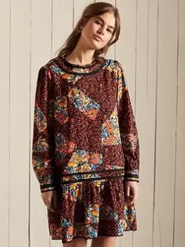 Image of Superdry Lace Mini Dress - Multi, Size 16, Women