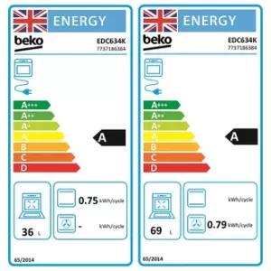 Image of Beko EDC634K 60cm Double Oven Electric Cooker in Black Ceramic Hob