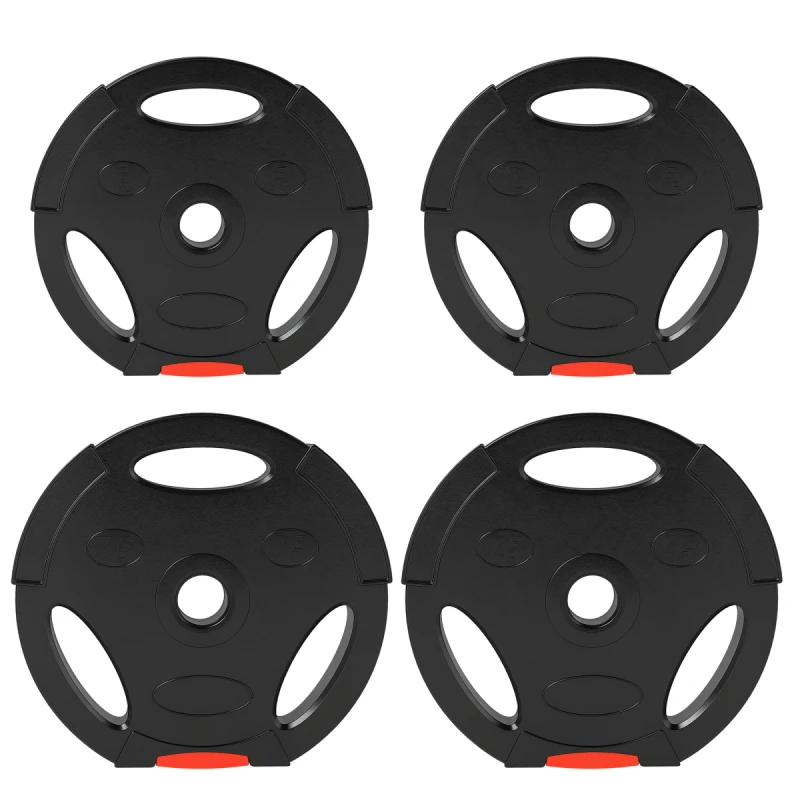 Image of SPORTNOW Olympic Weight Plates Set for Home Gym, 2 x 7.5kg, 2 x 5kg, Black A91-364V01BK