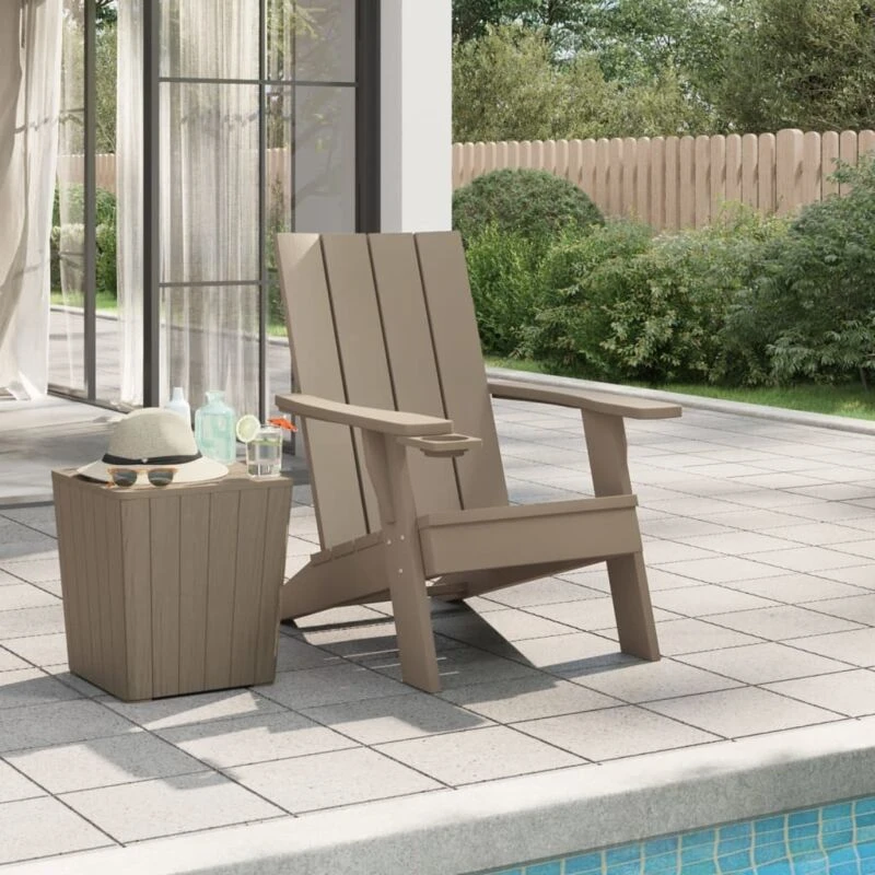 Image of VIDAXL Garden Adirondack Chair Light Brown 75x88.5x89.5cm Polypropylene Vidaxl 8720845789701