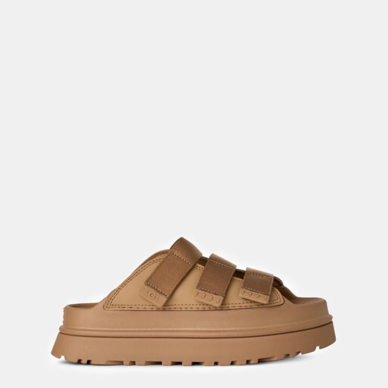 Image of Ugg Womens GoldenGlow Glide Flatform Sandals Dark Sand female 3 (36)